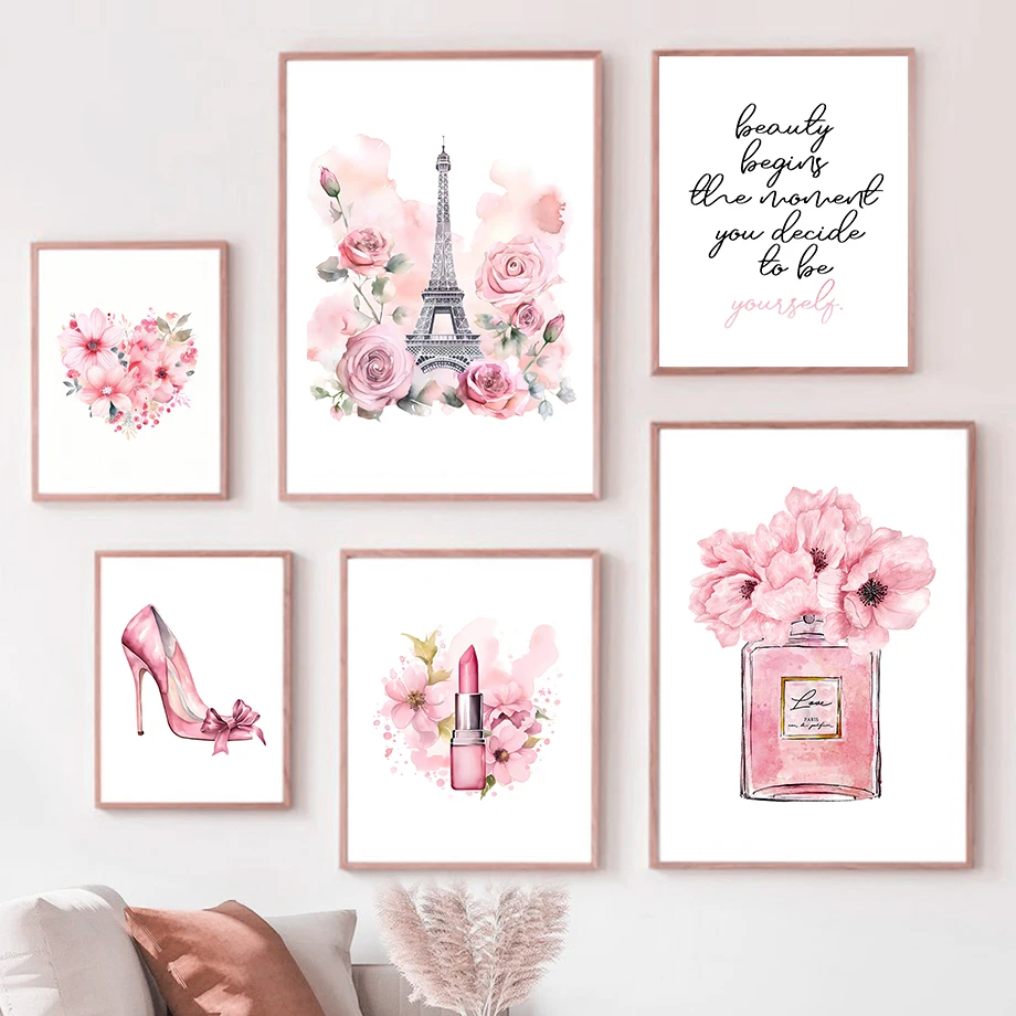Perfume Villa Fragrance - Plakat Artystyczny Moda Paryż Różowa Wieża